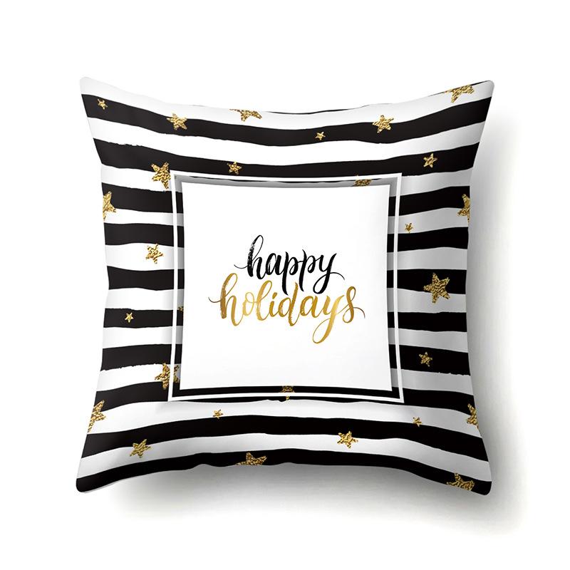 Polyester Pillow Case Decoration Home Gilt Printing Pillow Case Waist Cushion Cover Car Cushion Head Cushion Cover