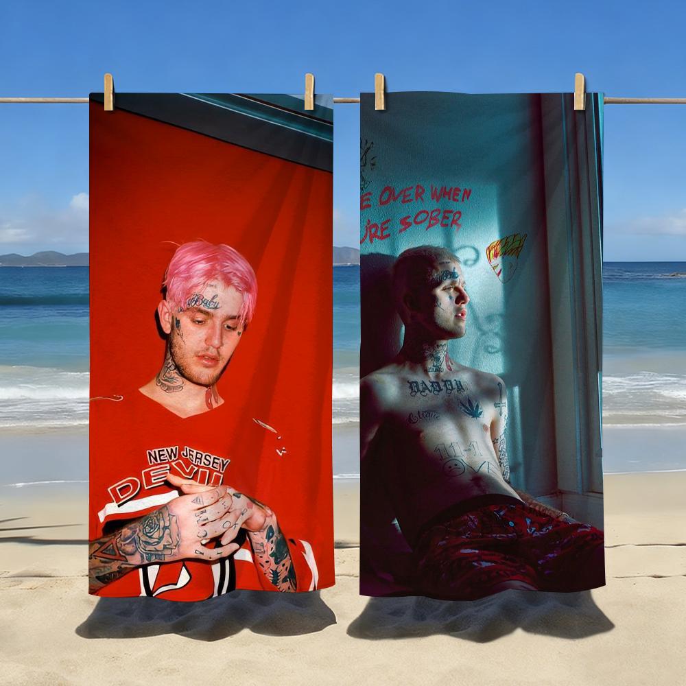 Singer Lil Peep Rapper Towel Sports Quick Dry Travel Camping Gear Sandproof Soft Light Large Beach Towel