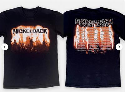 Vintage tričko Nickelback 2009 Tour Oboustranné tričko kapely REPRINT Dárek pro fanoušky