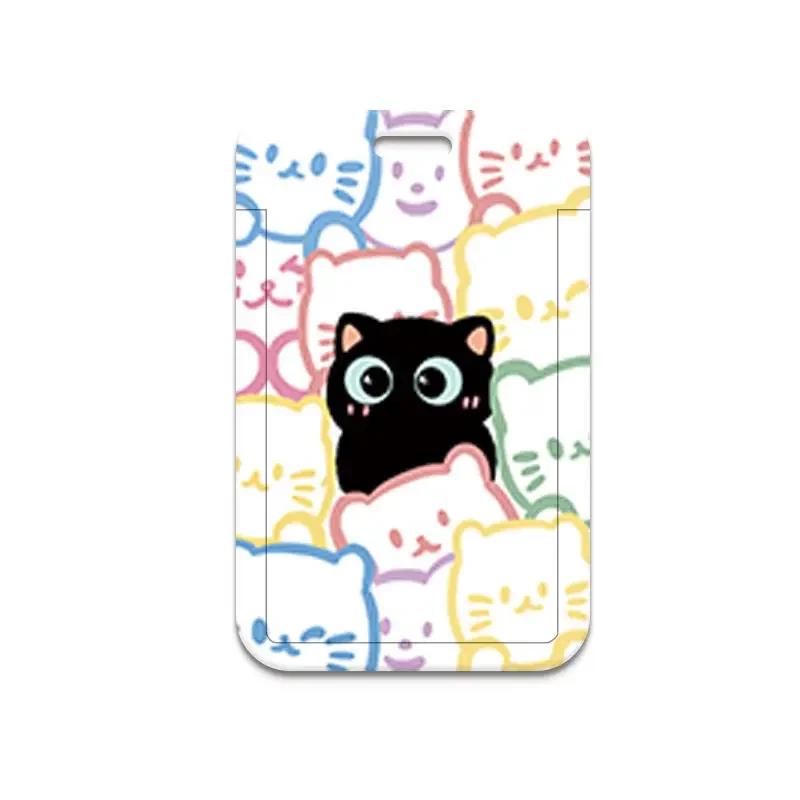 

Sweet Bunny Photocard Holder with Lanyard Sweet Cartoon Animal Rabbit Student ID Card Cover Portable Key Ring Bus Card Organizer