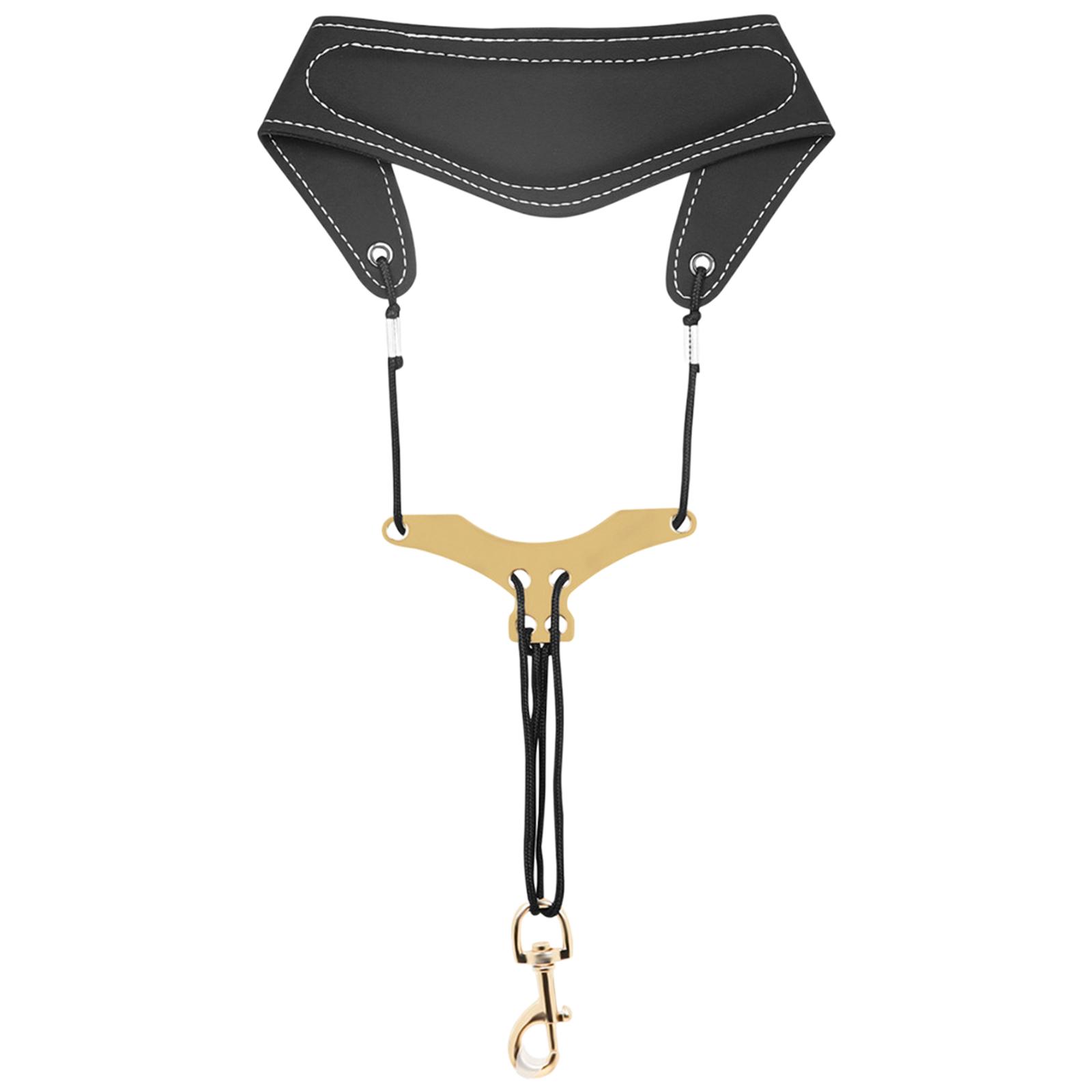 Adjusted Length Saxophone Neck Strap Soft Sax PU Leather Strap Padded Upgraded for Alto Tenors Saxophone 1