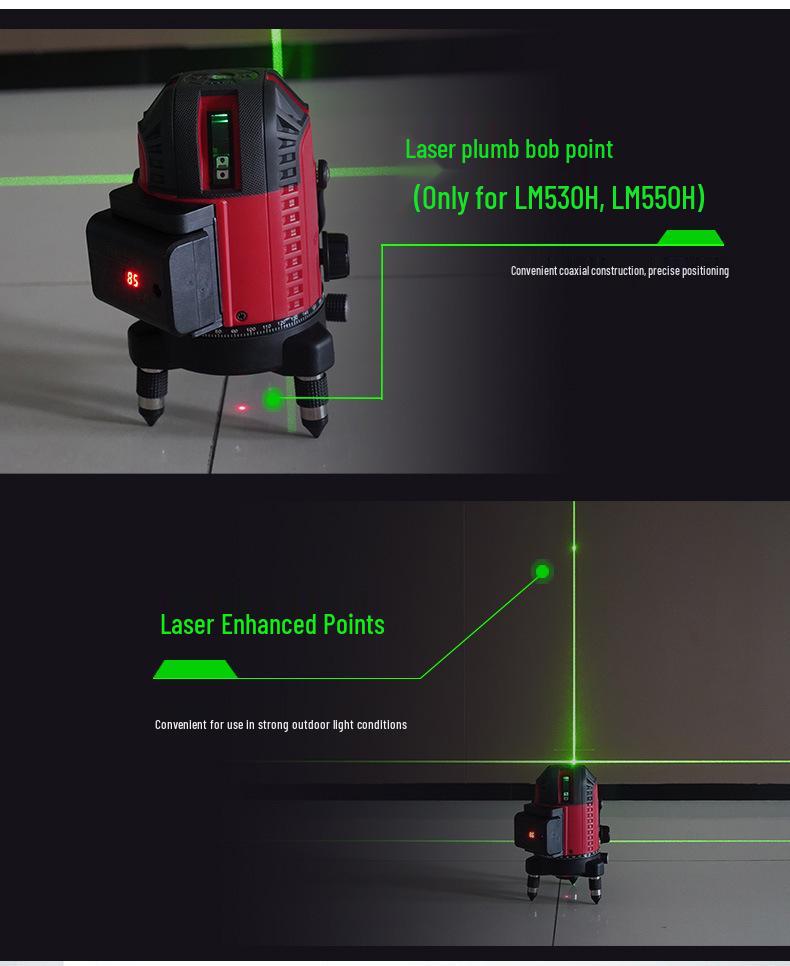 UNI-T LM550H Precision Adjustable Green 5-Line Thin Laser Level