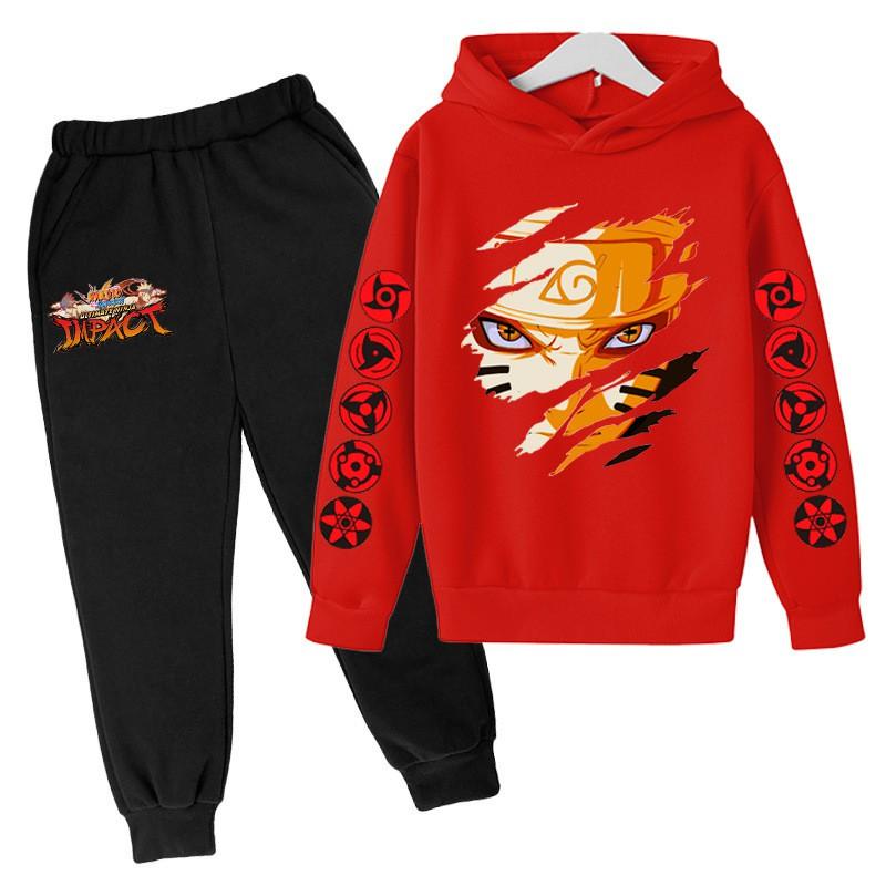 Kids Hoodie Set 2-Piece Casual Sport Outfit Boys Girls Ninja Themed