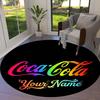 Coca Cola Rainbow Custom Name Round Area Rug Carpet Rug For Living Room Bedroom Sofa Playroom Decor Nonslip Floor Mat