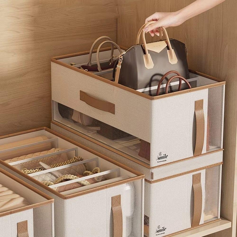 Durable 5 Grids Handbag Storage Box Thickened Multi-Functional Wardrobe Organizer Space Saving Foldable Closet Organizer