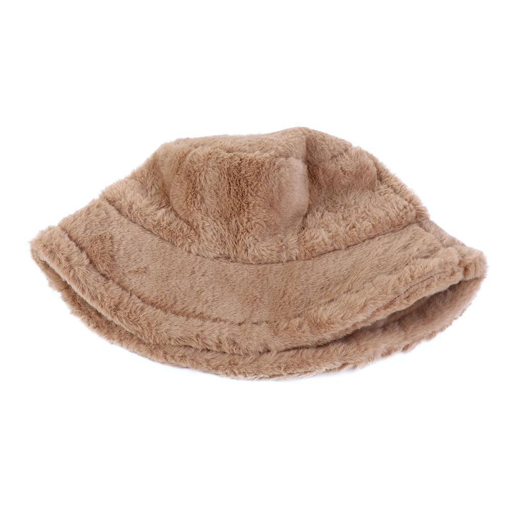 Sweet Ladies Winter Soft Outdoor Warmer Faux Fur Rabbit Warm Hat Fishing Cap Bucket Hat