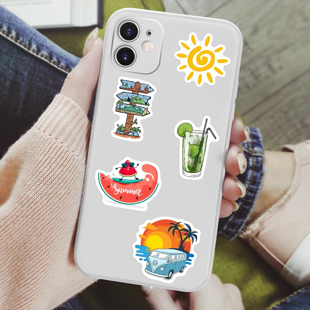 Summer Stickers Beach Surfing DIY Kids Toy Gift for Phones Laptops Bottles Cars Luggage Decorative Graffiti Waterproof Decal