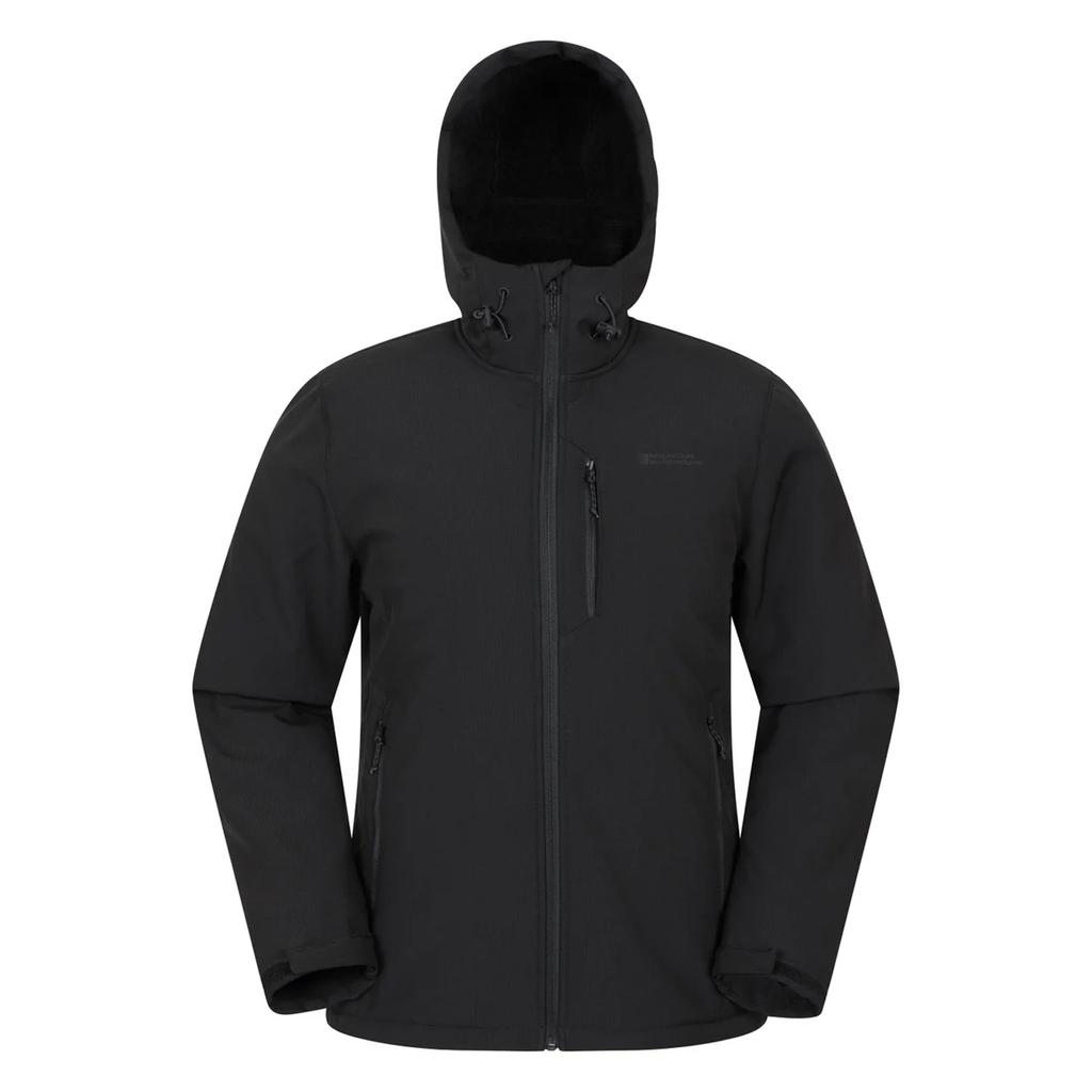 Mountain Warehouse Mens Charleston Faux Fur Lined Soft Shell Jacket