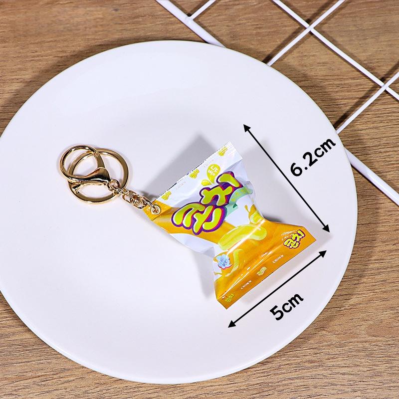 Simulation Korean Potato Chip Snack Bag Keychain Mini Snack Pendant Car Keyring Backpack Charm Decoration Jewelry Gift