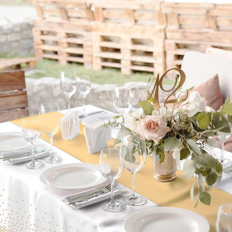 Disposable Polka Dot Tablecloth with Polyester Table Runner Waterproof Oil-Proof for Party Dining Table Decoration