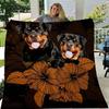 Rottweiler Dog Blanket Flannel Gift for Animal Dogs Lover Lightweight Throw Blankets for Airplane Travel Bedspread Queen Size
