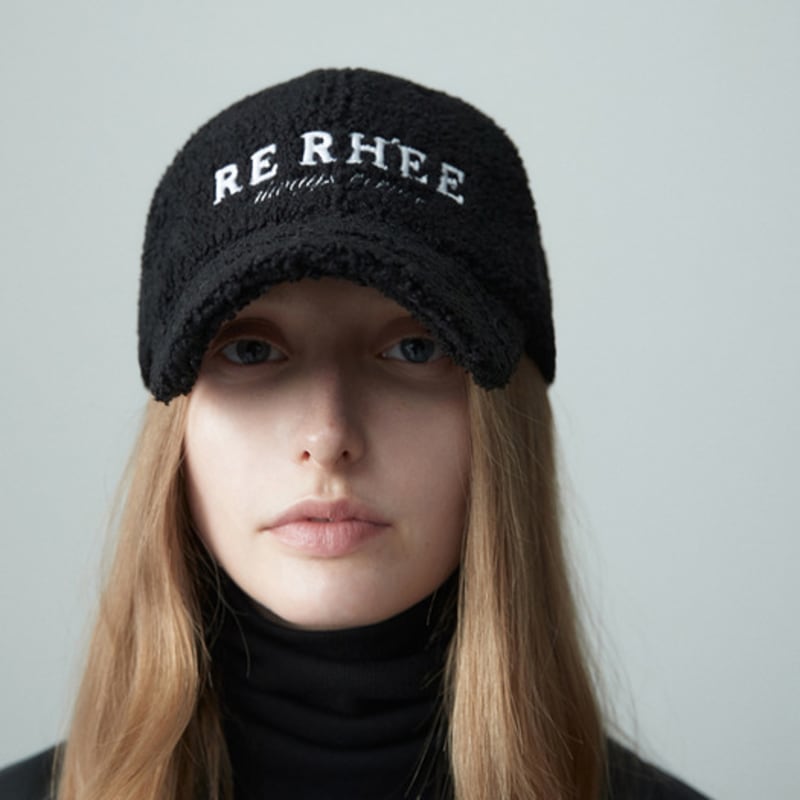 RE RHEE SIGNATURE LOGO SHEARING CAP BLACK