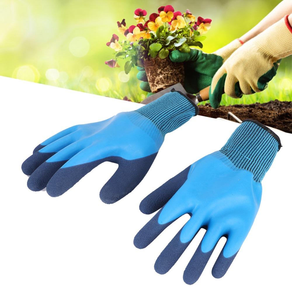 2 Pair Latex Gardening Gloves Waterproof Fishing Gloves Working Gloves Fishing and Handling Use