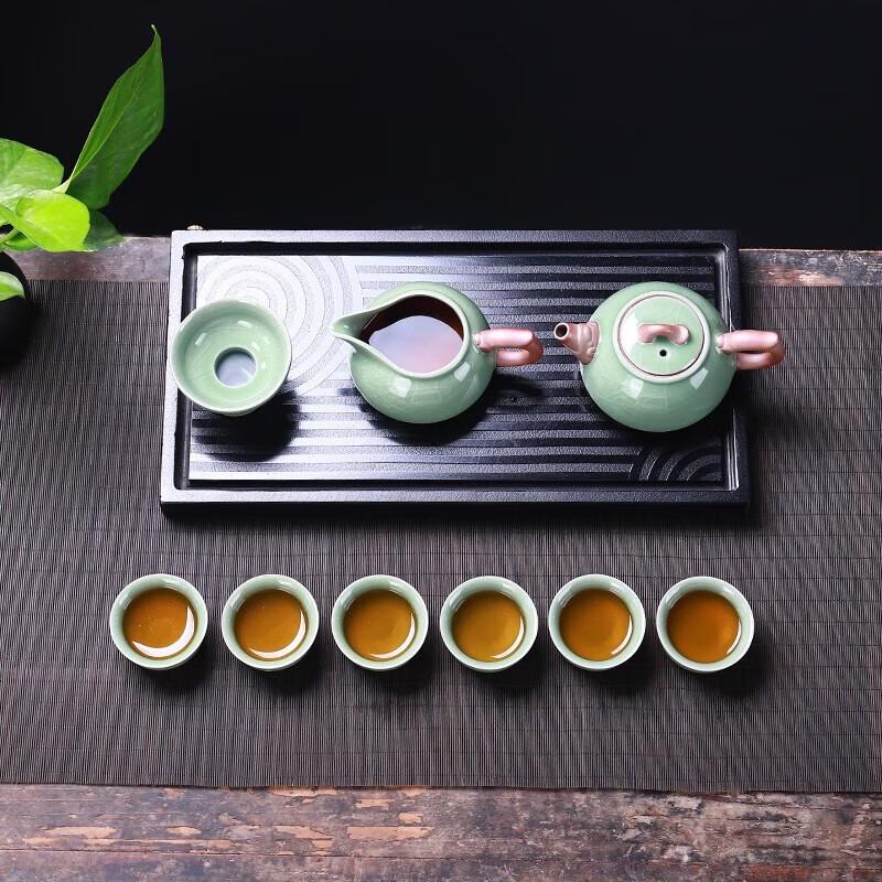 Chinese Ge Kiln 10-Piece Stone Tea Set