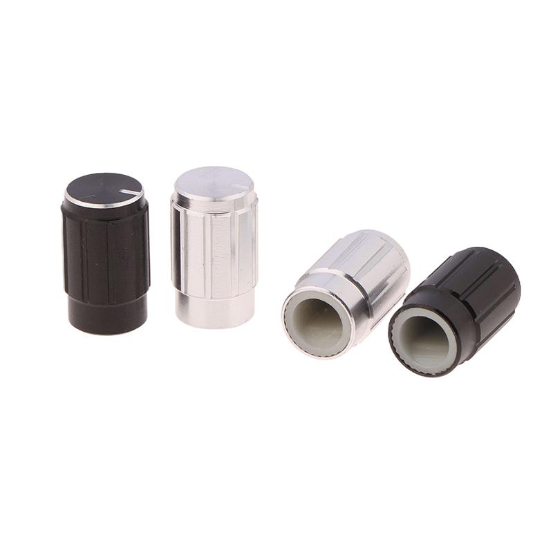 1ks 10*16mm Hliníková slitina Černá Stříbrná Audio Intercom Knoflík D Osa Květinový hřídel Potenciometr Enkodér Čepička Otvor