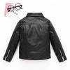 Kids Clothing Boys and Girls Spring Autumn Turndown Collar Leather Jacket Children's Motorcycle Korean Style Jacket