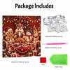DIY Framed Pearl Painting Kit with Christmas Dinner Nutcracker Snowman Reindeer 5D Sparkling Bead Art Canvas Ready to Display Home Decor Gift Idea
