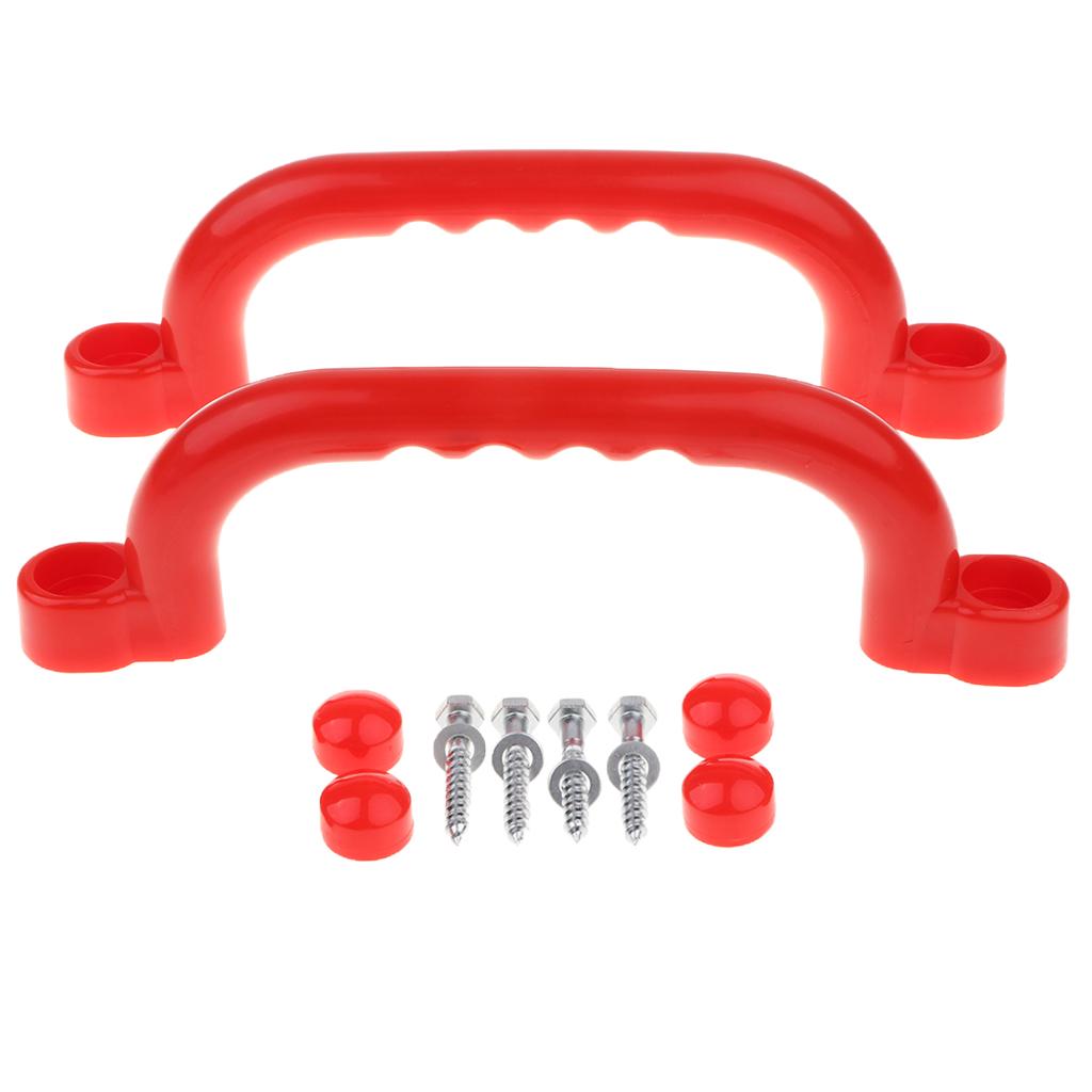 Buy 1 Pair Safety Nonslip Handle Mounting Hardware Playset Kids Garden Toy Red at affordable