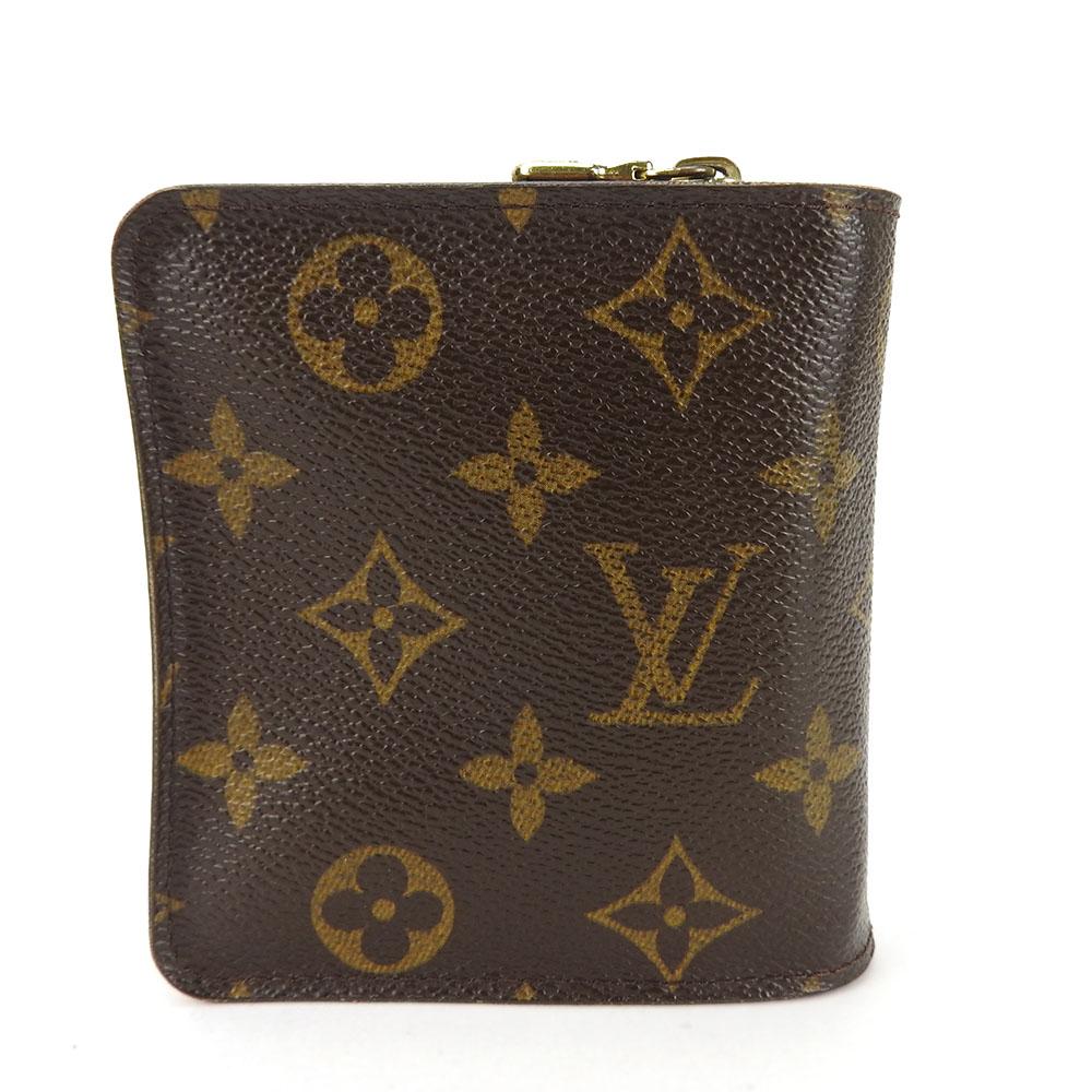 Used LOUIS VUITTON Bifold Wallet Compact zip M61667 Monogram Brown Brown Everyday use
