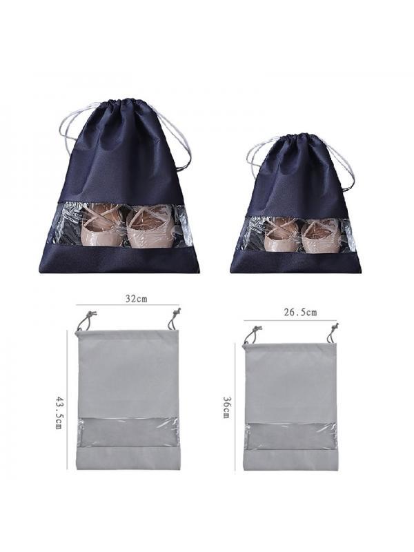 Portable Travel Shoe Bags, Large Drawstring Shoes Pouch Storage Translucent Organizer Bags