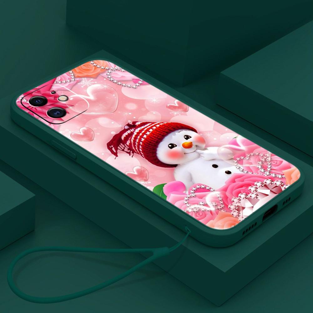 Samsung Galaxy A24 A54 A23 for iPhone 11 12 13 14 15 Pro Max Xiaomi Redmi 13C Huawei Straight Edge Soft Phone Case A3 Merry Christmas Bear Deer Art