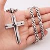Colier Cruce din Oțel Titanic Accesorii Bijuterii Catolice Retro de Lux Pandantiv Crucifix Religios Ușor Lanț Biserică