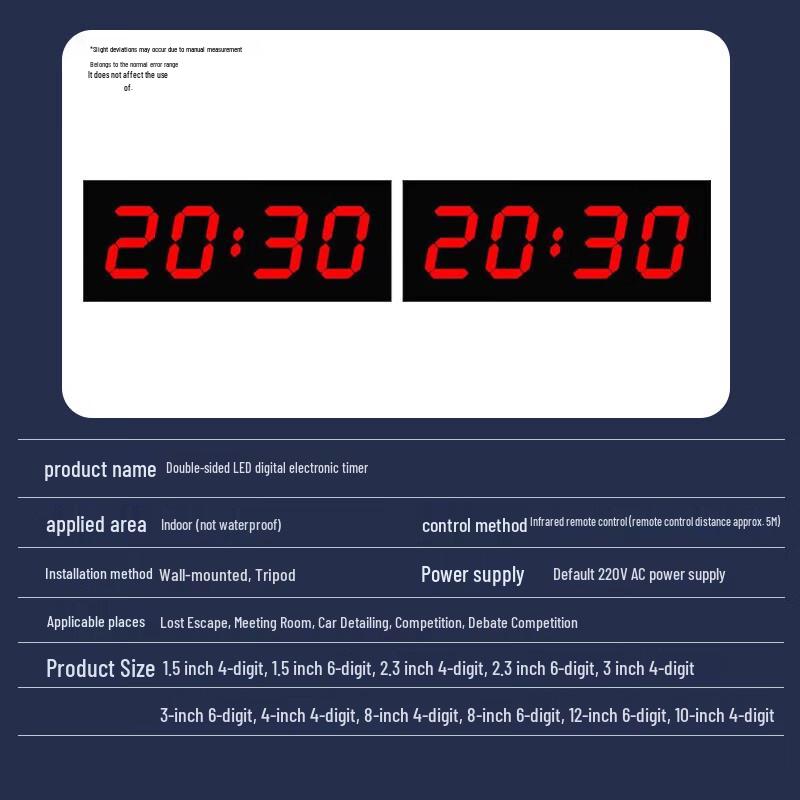 Cronômetro Digital LED Dupla Face Furun