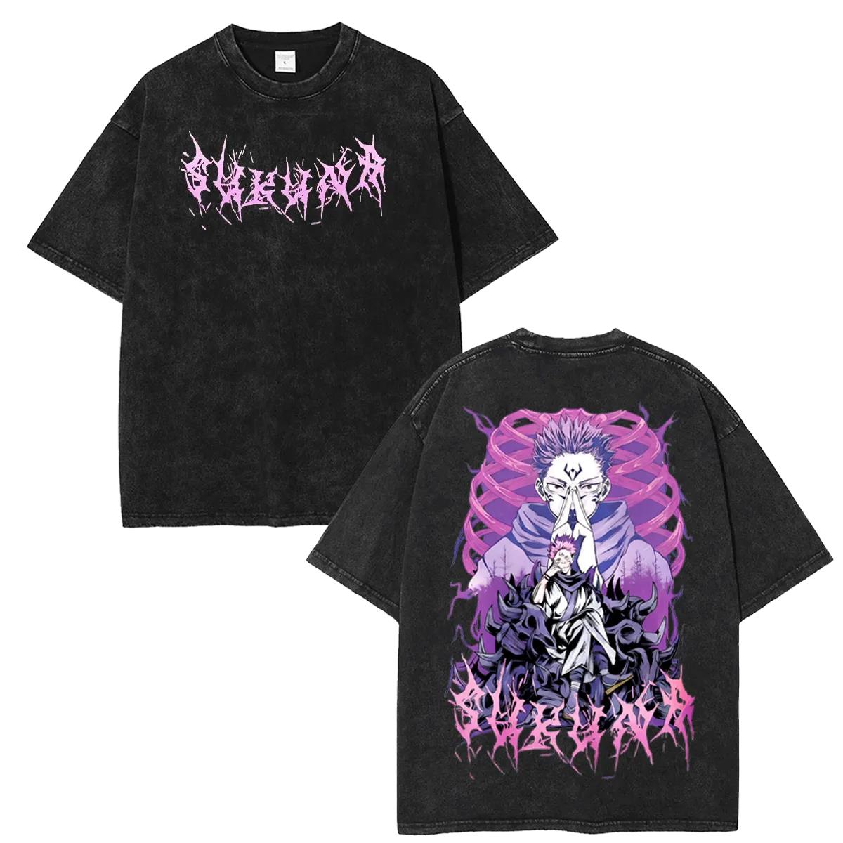 

Anime Jujutsu Kaisen Gojo Satoru Print T-shirt Men Women Tshirts Casual Cotton Clothing Retro Washed T Shirt Harajuku Male Tops S