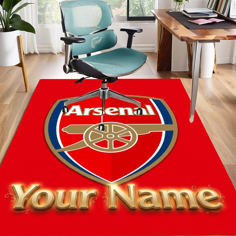 A-Arsenal Design Area Rug Personalized Name- Non-Slip, Soft & Cozy Floor Mat for Living Room, Office - Indoor/Outdoor Carpet