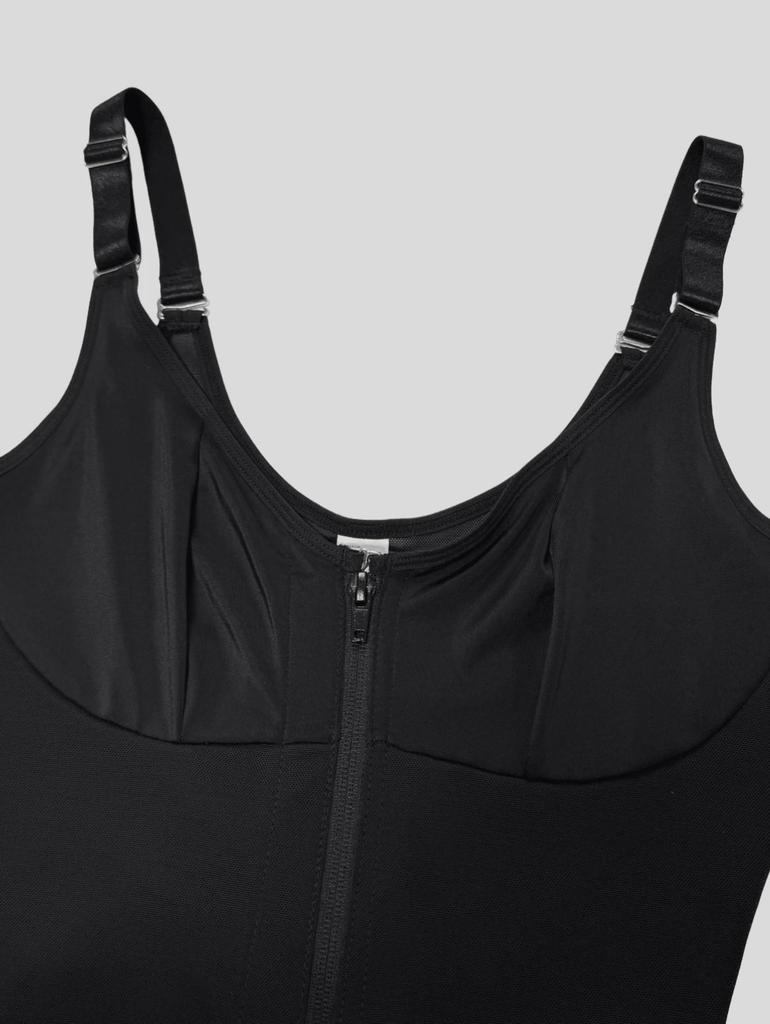 Plus Size Body Shaping Bodysuit with Tummy Control, Butt Lift, Adjustable Straps & Open Crotch