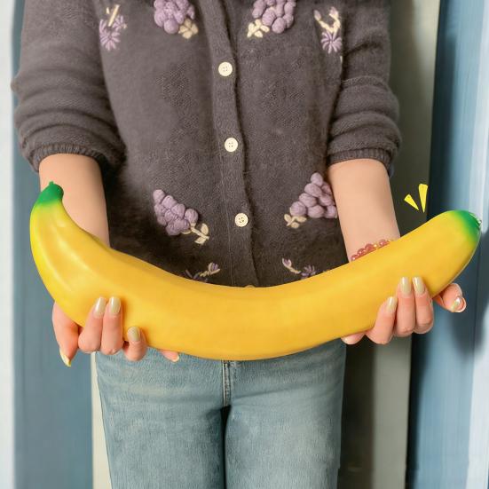 Banana Squeeze Toy Giant Banana Stress Relief Toy Soft TPR Slow Rebound Fidget Toy for Kids Adults Birthday Christmas Gift for Focus And Relaxation