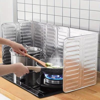 Aluminum Foil Kitchen Splatter Guard - High-Temperature Resistant, Non-Food Grade Metal Oil Baffle for Cooking & Stove Protection Stove Top Protectors