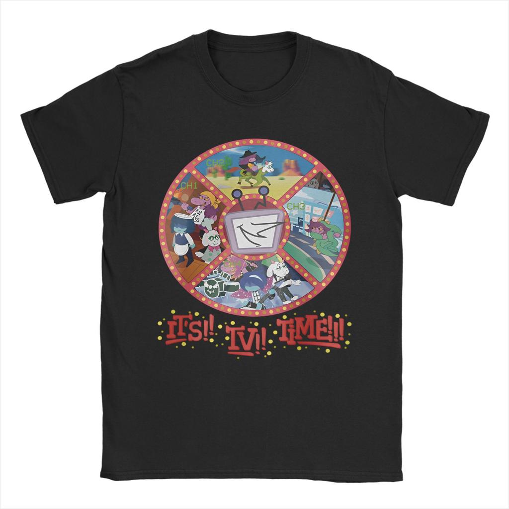 Deltarune Tenna T Shirt Men Women Pure Cotton Novelty TShirt Round Collar  Tees Short Sleeve Tops Plus Size