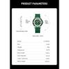 CURREN Men's Fashion Quartz Watch Outdoor Large Dial Luminous Waterproof Silicone Strap Sport Wristwatch