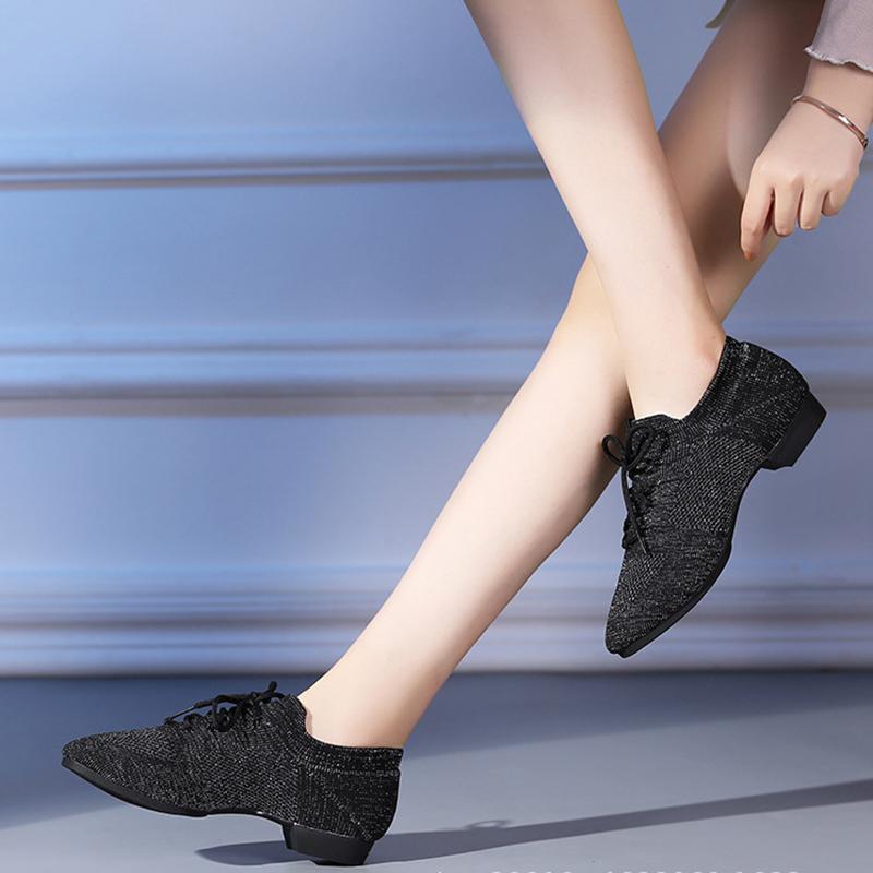 Women's Latin Dance Shoes Low Heels Mesh Ballroom Dancing Shoes Teacher Tango Salsa Rumba Modern Jazz Shoes for Women