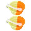 2PCS Foldable Pet Bowl 380ml Silicone Portable Feeding Watering Dish Travel Bowl for Dogs Cats and