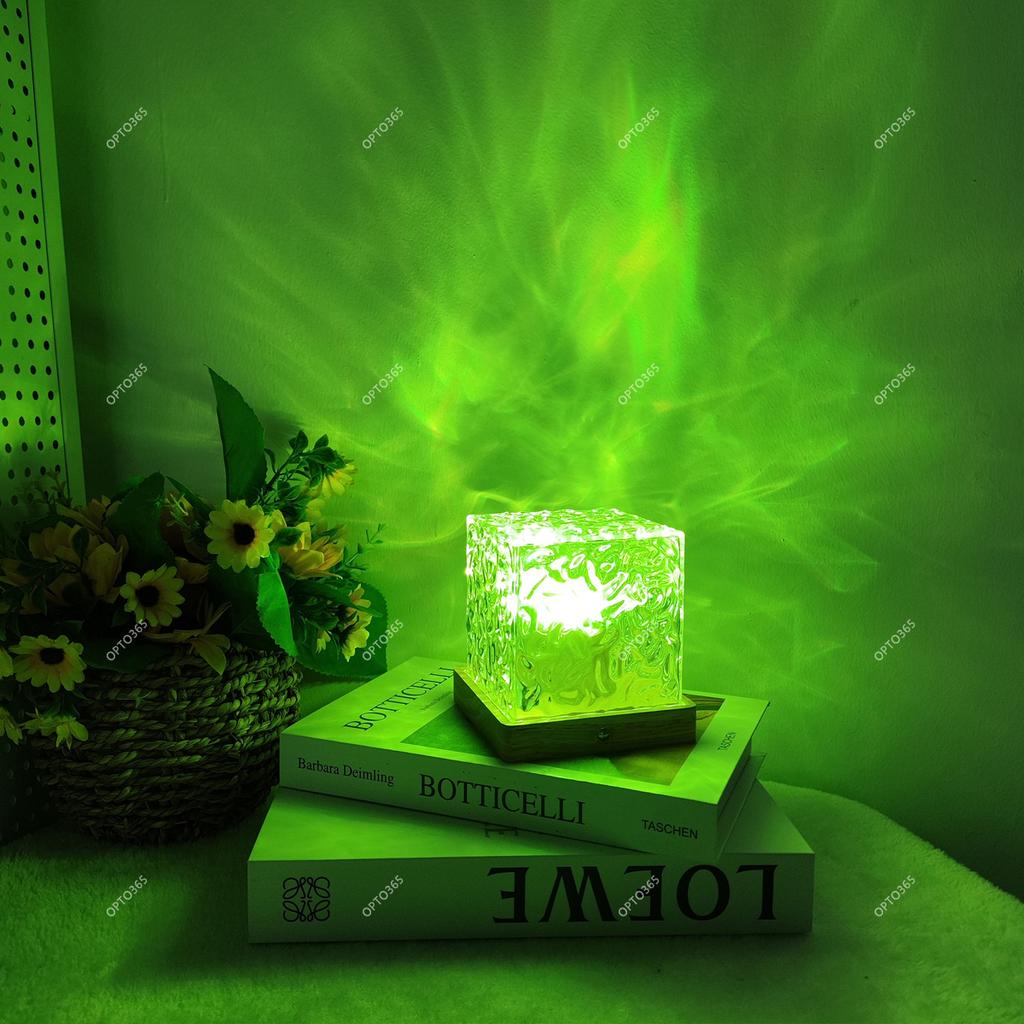 Dynamic Mode Rotating Water Ripple 16 Color Changing Crystal Projector Remote Control Atmosphere Space Night Light Table Lamp