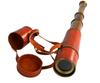 Vintage Brass Spyglass Telescope with Leather Case Pirate Style Nautical Collectible