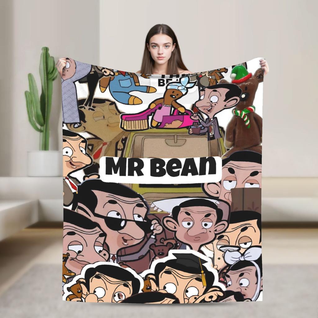 Mr Beans Warme Weiche Decken Reise Plüsch Überwurf Flauschige Außen Flannel Bettdecke Sofa Bettbezug