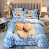 Animal Cat Quilt Cover Sets For Girls Microfiber Bedding Set Single Bed Soft And Comfortable Bed Linen 1 Bedrooms 135x200