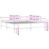 Bed Frame Black 180 X 200 Cm Particleboard and Metal