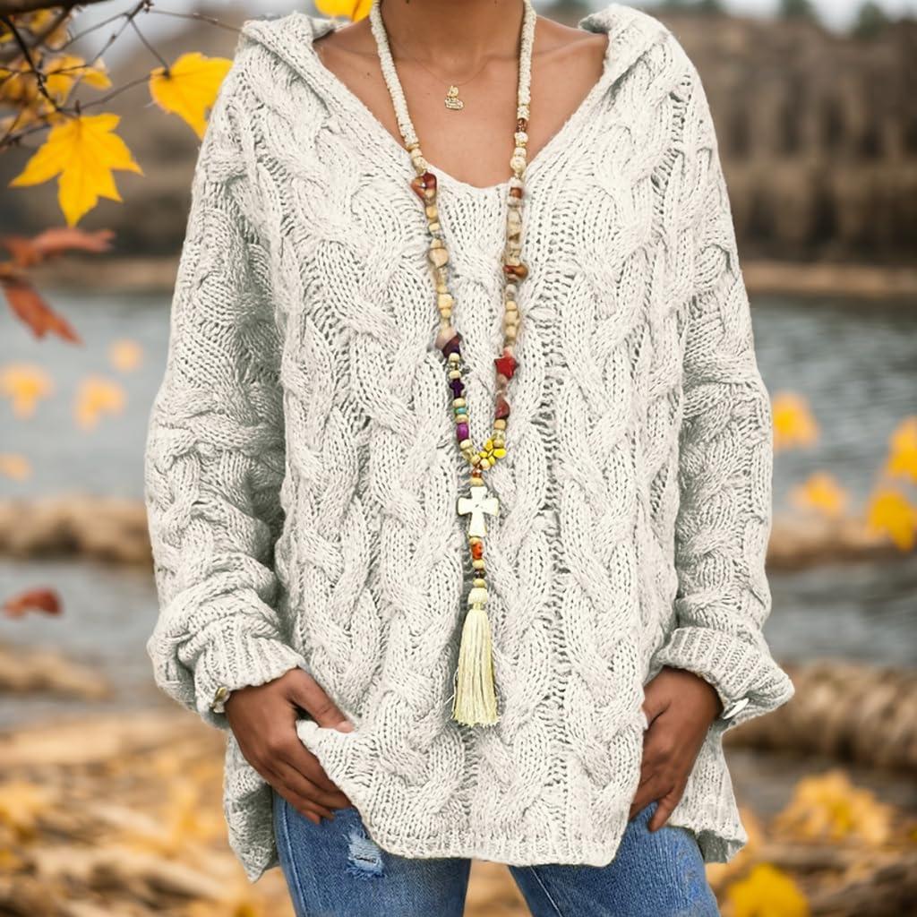 Women's Fashionable Long-sleeved Woven Floral Pullover Knitted Sweater Sweater Top