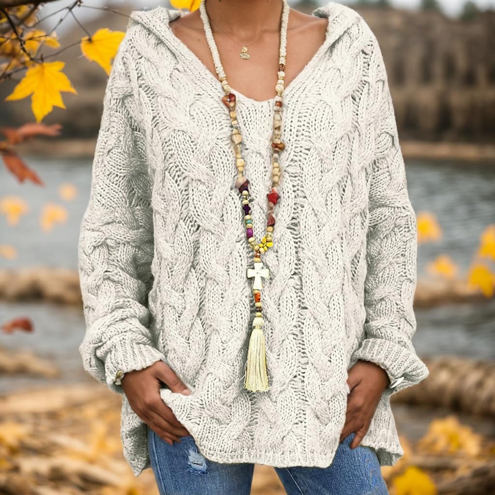 

Женский модный вязаный свитер с длинным рукавом, с цветочным узором XXL белый