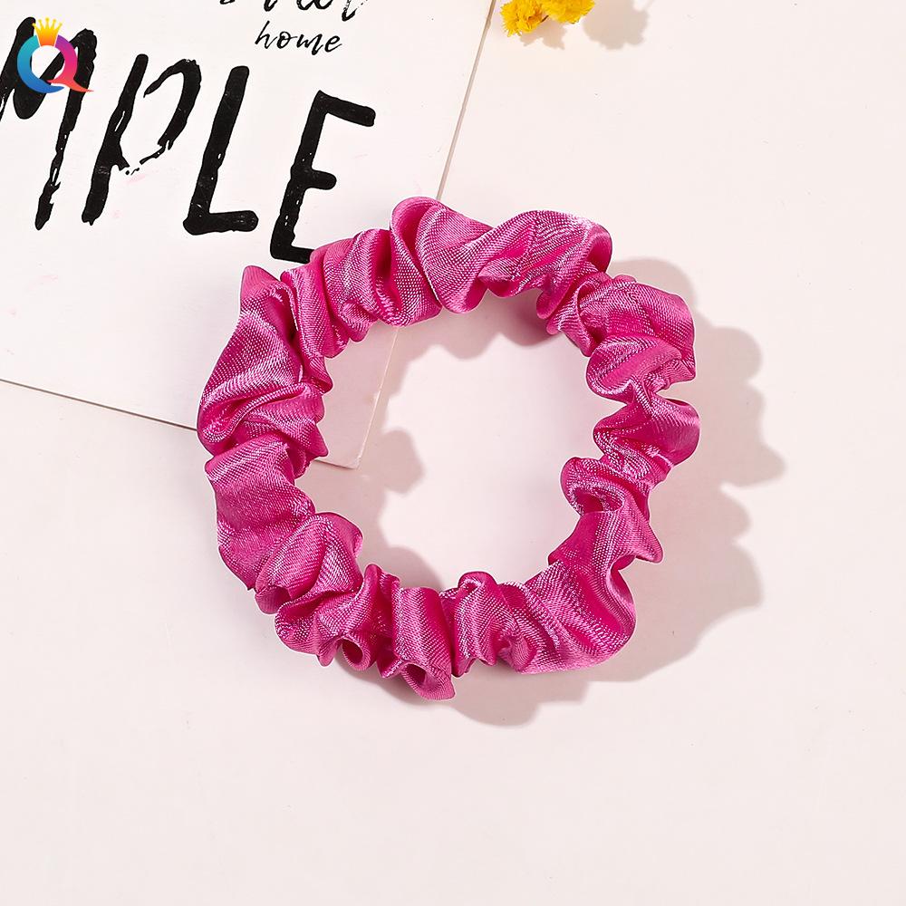 Satin Großes Scrunchie Einfarbig Kordelfarbe Dinza Pferdeschwanz Kugel Haargummi