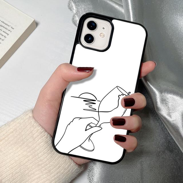 Red Wine Glass Phone Case for iPhone 17 Air 16 15 14 12 13 PLUS 11 PRO MAX Back Fundas coque Cover Shell