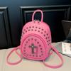 Niche Design Rivet Out Of Street Commuting Small Backpack Women's Retro Punk Style Cross