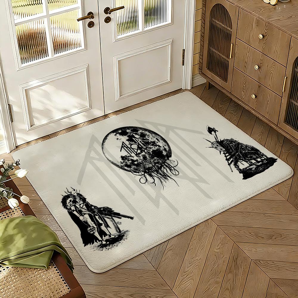 Rock Music Floor Mat Soft Thickened Absorbent Non-Slip Bedroom Living Room Door Mat Home Decor Flannel Rugs