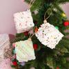 New 3Pcs Christmas Square Ornaments Baubles Reusable Gift 5/8 Cm DIY Pendant Drop For