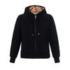 Women's Letter Graphic Cotton Blend Zip Hoodie Black 80615541