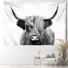 Grau Kuh Kopf Wandteppich Hängen Abstrakte Hippie Psychedelic Hexerei Tapiz Schlafsaal Wohnzimmer Wohnkultur